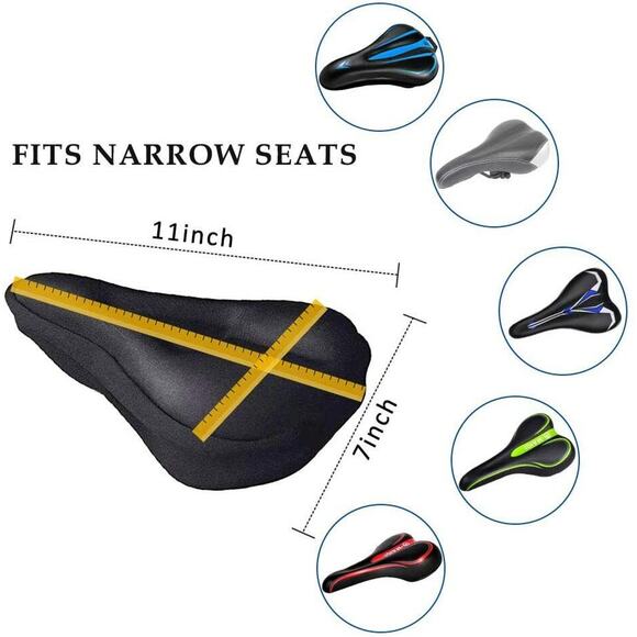 Bike Seat Cushion for Men Women Comfort Gel Wide Big Bum Padded Bicycle Saddle - Picture 7 of 9